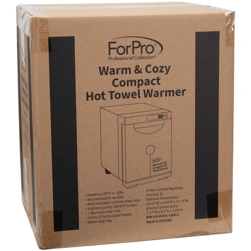 ForPro Warm & Cozy Hot Towel Warmer, Compact 5L Capacity Cabinet, Stainless Steel Rack, White