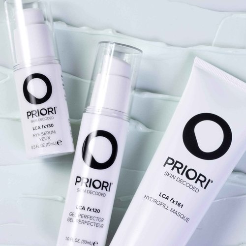 Priori Skincare Eye Serum with AHA Lactic Acid, Caffeine, Vitamin C, E, A Firming, De-puffing Eye Gel for Dark Circles and Wrinkles Fragrance Free Dermatologist Tested 0.5 fl oz