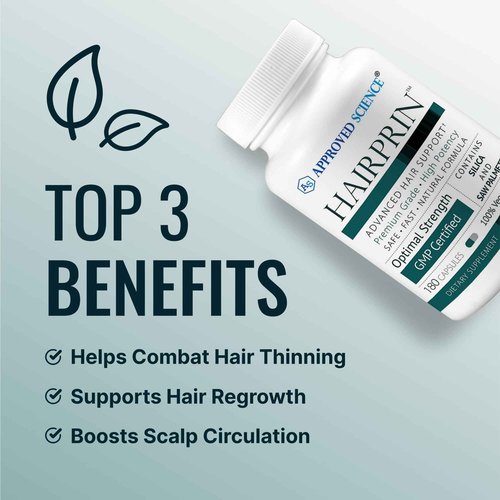 Approved Science Hairprin - Promote Hair Regrowth and Help Boost Scalp Circulation - 180 Vegan Friendly Capsules