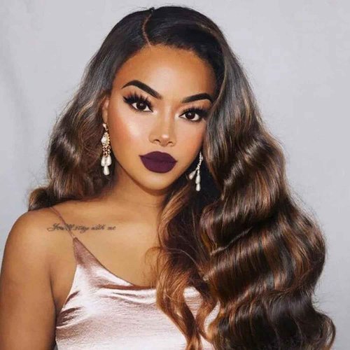 MOMOSHERO Brown Highlight Body Wave Bundles Human Hair, 12A Soft and Glossy Blonde Balayage Ombre Bundles 100% Remy Hair Single Ombre Bundle #1b/30 Piano Color Dark Root 20 Inch