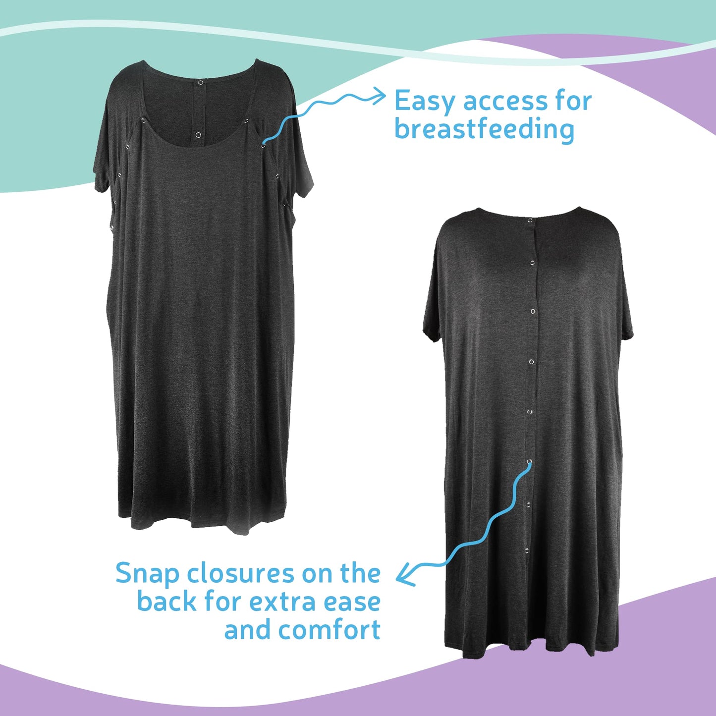 Mama & Wish® Postpartum Essentials Kit (14-Piece) - Includes Hospital Post Partum Essentials for Women After Birth, Labor and Delivery Gown, Peri Bottle, Witch Hazel Foam, Pad Liners & More!