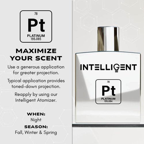 Intelligent Platinum Eau de Parfum | Cologne for Men | Sweet, Seductive, Striking | 3.4 Fl Oz (100 mL)