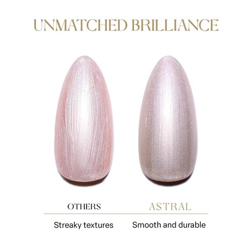 APRÉS Astral Gel Color Set of 5, Streak-Free Self-Leveling Nail Polish with Brush-X Nail Art Brush 15 ml, HEMA-Free TPO-Free (Pearlescent (Set 2))