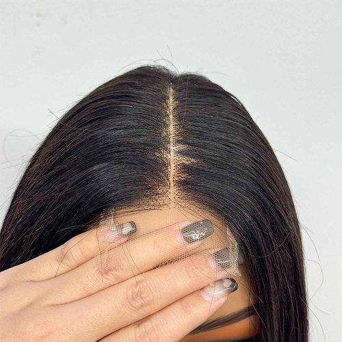 sedittyhair Double Drawn 280 Density Real 2x6 HD Lace Closure Human Hair Wig for Black Women Pre Plucked Middle Part Vietnamese Hair Bob Bone Straight Wig Natural Color 10 inches
