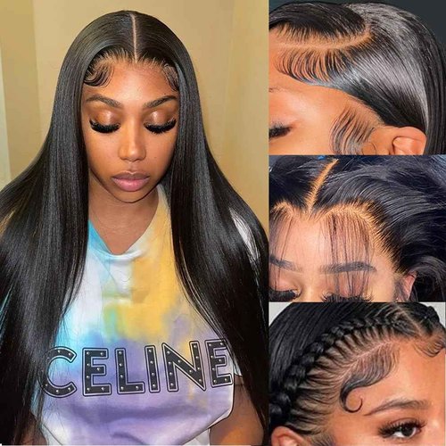 Knosps 20 Inch 13x6 Lace Front Wigs Human Hair Pre Plucked 180 Density Straight HD Lace Front Wigs Human Hair 13x6 Lace Frontal Straight Human Hair Wigs for Women Glueless Wigs Human Hair