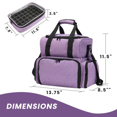 SANDARK Nail Case Holds 70 Bottles (15ml/0.5fl.oz) & Accessories, Purple