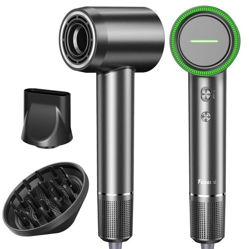 Fezax Negative Ionic High-Speed Hair Dryer with 11,0000 RPM Brushless Motor for Fast Drying, Professional Blow Dryer with Diffuser and Nozzle, Low Noise Hairdryer for Salon Home Travel