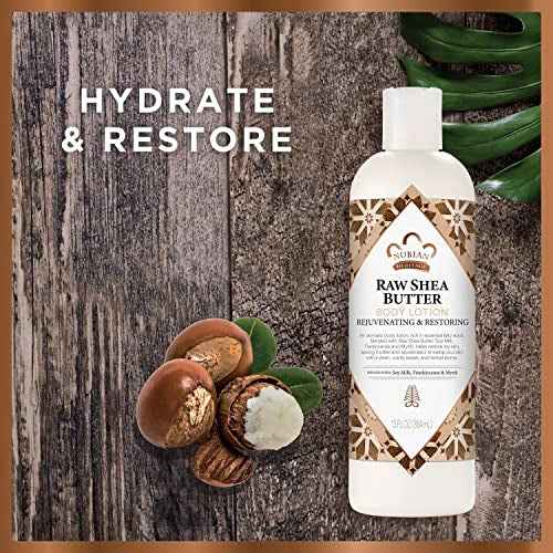 Nubian Heritage Body Lotion Raw Shea Butter for Dry Skin Paraben Free Body Lotion, 13 oz