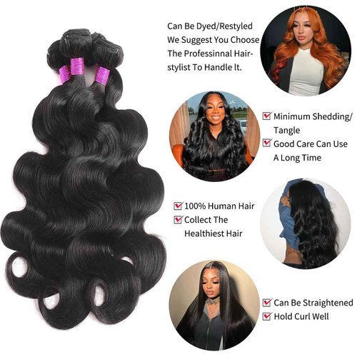 MDL 12A Bundles Human Hair 16 16 18 18 Inch 4 Bundles Human Hair Brazilian Virgin Hair Extensions Double Weft Natural Black