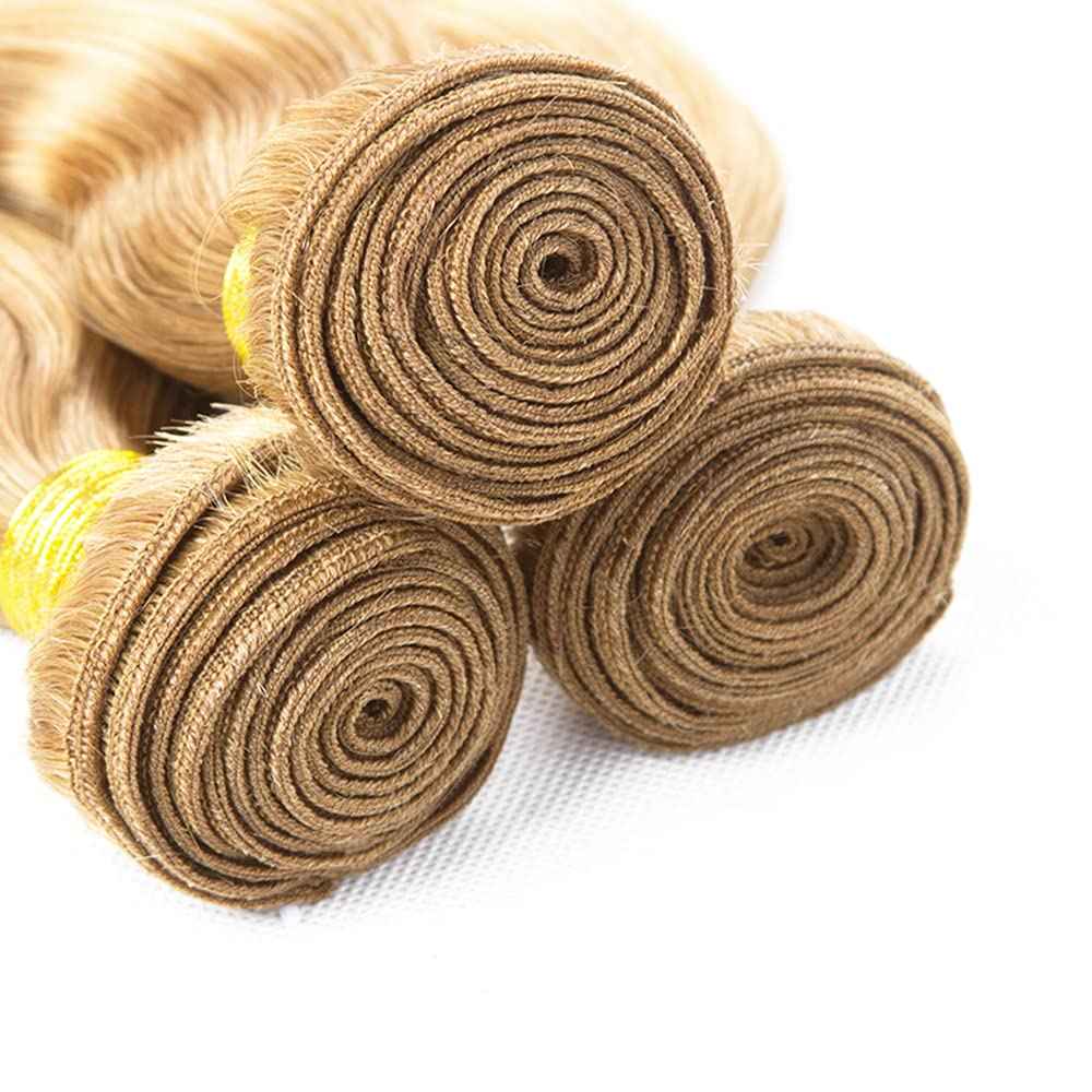 34 34 34 inch P27/613 Human Hair Bundles Blonde Deep Wave Bundle #613 Human Hair 3 Bundles Two Tone 613 Deep Wave Bundle