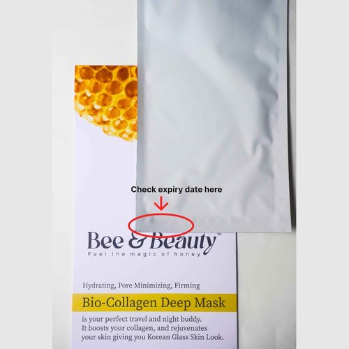 Bee & Beauty Bio Collagen Overnight Mask Pack Of 20 Korean Face Mask For Glass Skin Sheet Mask For Deep Hydration, Pore Minizmizing With Goodness Of Honey