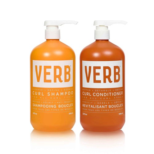 VERB Curl Shampoo + Conditioner Duo, 32 fl oz - Cleanse and Smooth - Frizz Control + Definition- Vegan, No Parabens or Harmful Sulfates