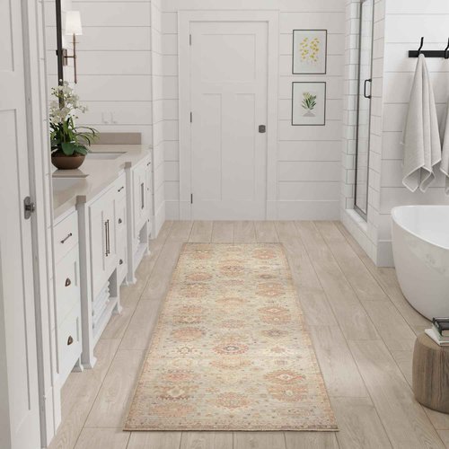 Nourison Home Vintage Washables Sage Multicolor 2' x 6' Area Rug - Easy Clean, Non Shedding, Bed Room, Living Room, Dining Room, Kitchen (6' Runner)