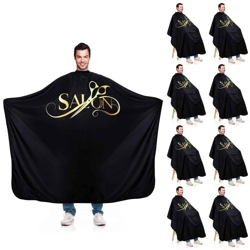 Hair Cutting Cape Barber Cape 63"×55" Professional Barber Capes Water Resistant Hair Cape with Adjustable Neck Size (8 Pack)