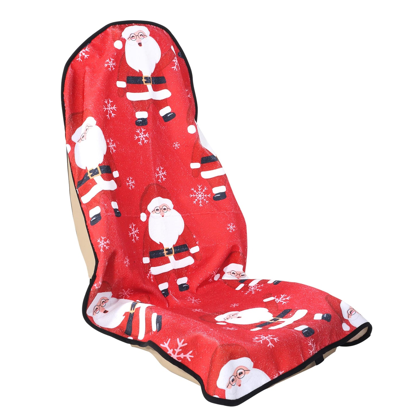 LoyaGour Car Seat Cover Protector Front Seats,for Gym Workout,Running,Swimming,Beach and Hiking,Waterproof Sweat Towel Bucket Seat Covers for Cars SUV Trucks (Santa Claus, 1Pcs)