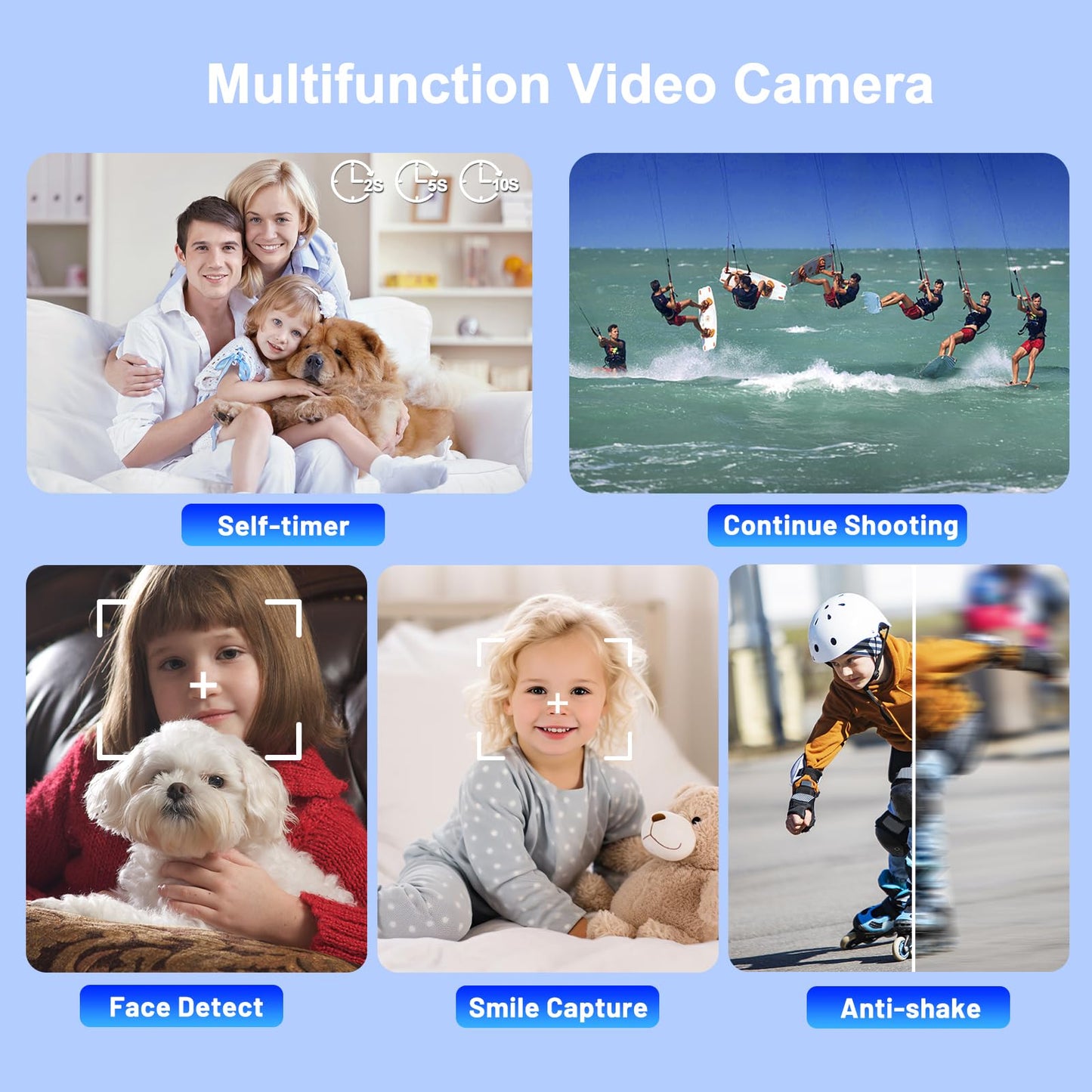 YEEIN Video Camera Camcorder 4K 48MP Digital Vlogging Camera for YouTube 3.0 Inch 270°Rotation LCD Screen 18x Digital Zoom Video Recorder with Microphone, 2 Batteries