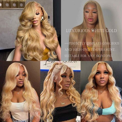 ijoy Honey Blonde 3 Human Hair Bundles with Lace Closure 4x4 Free Part 10 12 14+C10 Inch Human Hair Long Straight Bundle 10A Brazilian Virgin Hair Extension