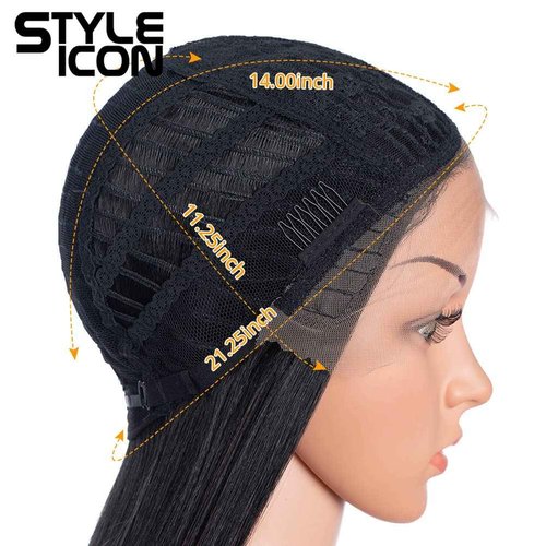 Style Icon 38" Super Long Straight Wigs 6" Deeper Middle Part Lace Lace Front Wigs Coloful Highlight Black Long Straight Wig (38", HL 1B(CH-86P))