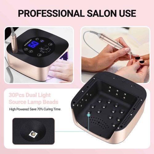 MelodySusie Professional 2 in 1 Nail Drill with Nail Lamp with MelodySusie Nail Drill Holder