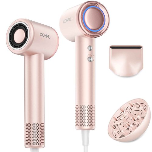 Hair Dryer with Diffuser, CONFU Hair Dryers for Women, Diffuser Hair Dryer High Speed Professional Ionic Blow Dryer for Fast Drying, Hair for Curly Hair for Home Travel