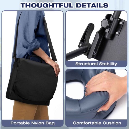 Massage Head Rest for Bed at Home, Bed Massages Head Holder Massages Attachment for Mattress, Universal Home Use Sleeping MattressTop Massage Kit, Adjustable Headrest Face Cradle Memory Foam Pillow