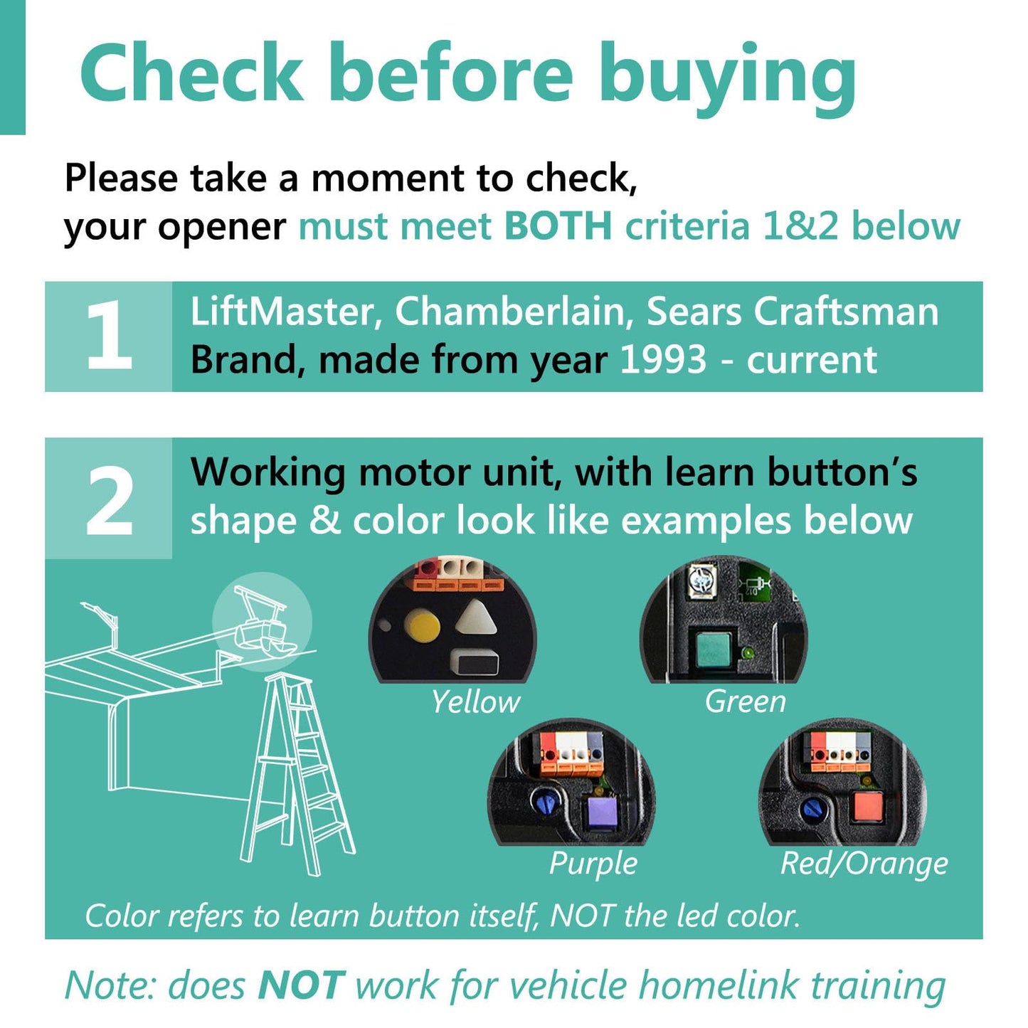 2 for Chamberlain Liftmaster Craftsman Garage Door Opener Remote 893LM 893Max