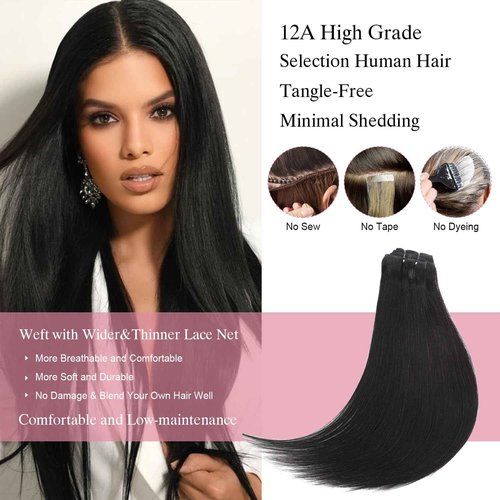 MIRONICA Clip in Hair Extensions Real Human Hair 24 Inch 120g/4.23oz 1B Natural Black Clip in 100% Brazilian Remy Virgin Human Hair Extensions 8pcs Per Set with 20 Clips Double Weft