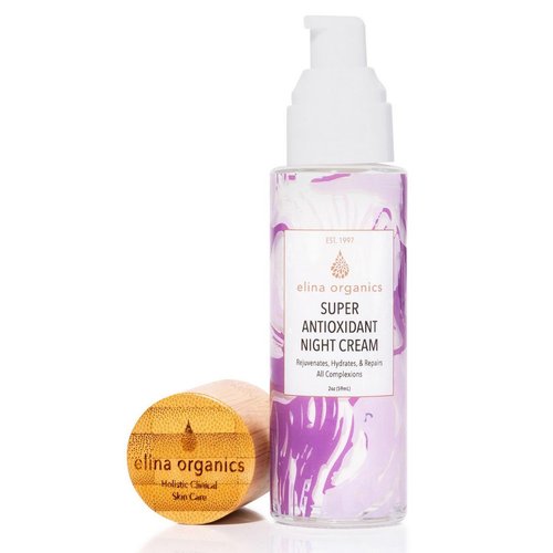 Elina Organics Super Antioxidant Night Cream, 2oz – Hydrating Night Moisturizer with Rosehips, Sea Buckthorn & Hyaluronic Acid – Vegan, Organic