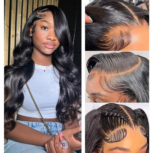 wenyu 32 Inch Body Wave Lace Front Wigs Human Hair Pre Plucked Transparent 13x4 Lace Frontal Wigs Human Hair for Women Wig 32 inch