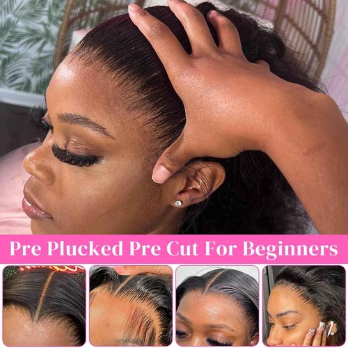 Ferzzon 6x4 Deep Wave Lace Front Wigs Human Hair 180 Density Glueless Wigs Human Hair Pre Plucked Cut 6x4 Deep Wave Closure Wig Pre Cut Wigs Human Hair Curly Glueless Wig 26 Inch