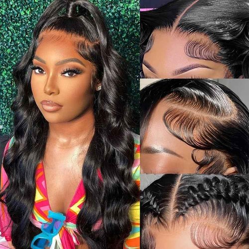 Dochuman 30inch Body Wave Lace Front Wigs Human Hair 13x6 Hd Lace Frontal Wigs Human Hair Pre Plucked Wig For Women Natural Black Wig 180 Density