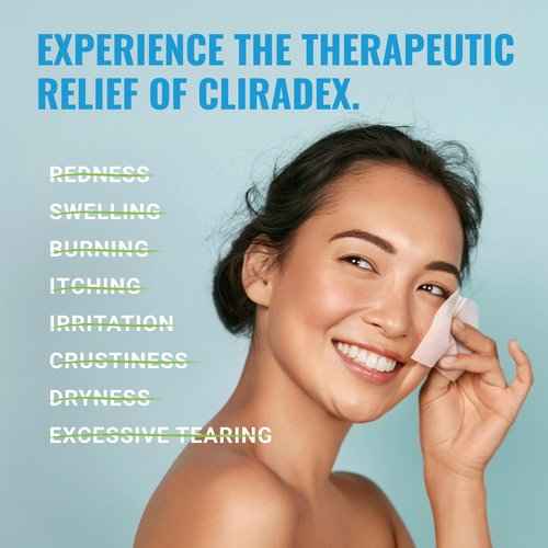 Cliradex Towelettes & Foam Bundle - Wipes with Tea Tree Oil Extract for Demodex, Blepharitis, Mgd and Red Irritated Eye Lid - Gentle Eyelid Cleanser & Eyelash Conditioner