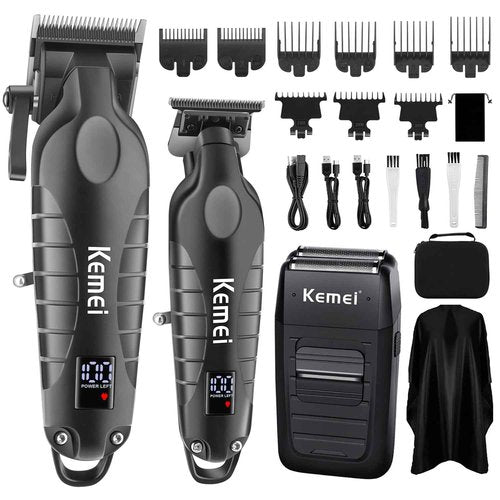 KEMEI Professional Cordless Hair Clippers, Hair Trimmer, Electric Beard Shaver Set for Men, Electric Barber Clipper Beard Trimmer, Rechargeable Fade Clipper Haircutting Kit, KM-2290, KM-2293, KM-1102