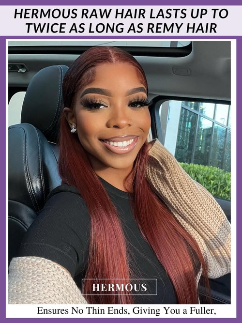 HERMOUS 13A Double Drawn Reddish Brown Bundles 22 Inch Copper Red Human Hair Single Straight Full and Thick Brazilian 100% Real Raw Human Hair Quick Weave Auburn Brown Colored #33B Bundles