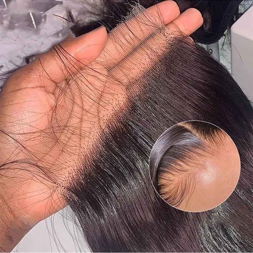 Savasana 4x4 HD Lace Closure Human Hair Body Wave Pre Plucked with Baby Hair 4x4 Closure for Black Women Skin Like Brazilian Virgin Natural Black 14 Inch