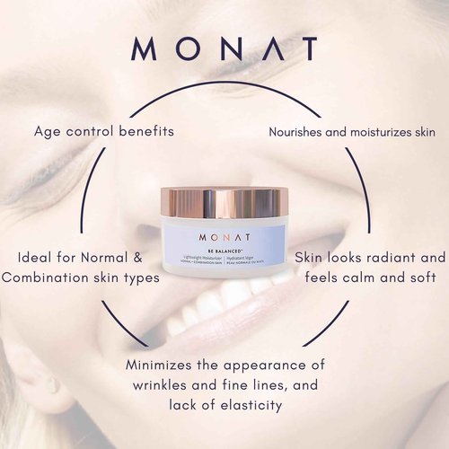 MONAT Be Balanced Lightweight Moisturizer - Restoring & Smoothing Hydrating Face Moisturizer with Hyaluronic Acid. Light Moisturizer Face Cream for Daily Skincare Routine - Net Wt. 45 ml / 1.52 fl oz