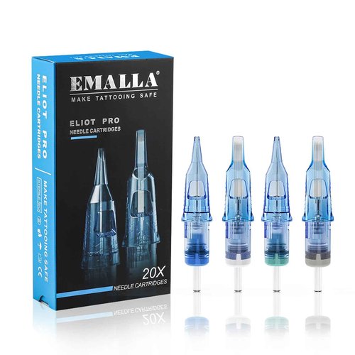 Emalla Tattoo Cartridge Needles - 20Pcs ELIOT Pro Tattoo Needles Curved Magnum 1027CML Standard Tattoo Cartridges 0.30mm for Machine Artists Tattoo Supplies