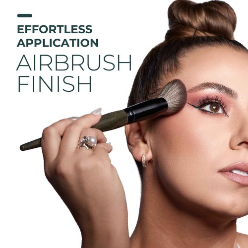 Rose and Ben Beauty C41 Blush Brush & C42 Foundation Brush Bundle | Professional Tools for Flawless Liquid, Cream, Pressed & Powder Application | Angled, Streak-Free, Cruelty-Free