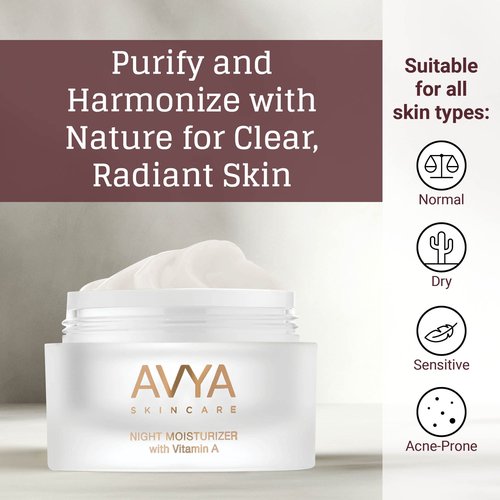 AVYA Night Moisturizer (1.7oz) - Advanced Ayurvedic Skincare/Retinol Cream with Antioxidants/Reduces Fine Lines and Wrinkles