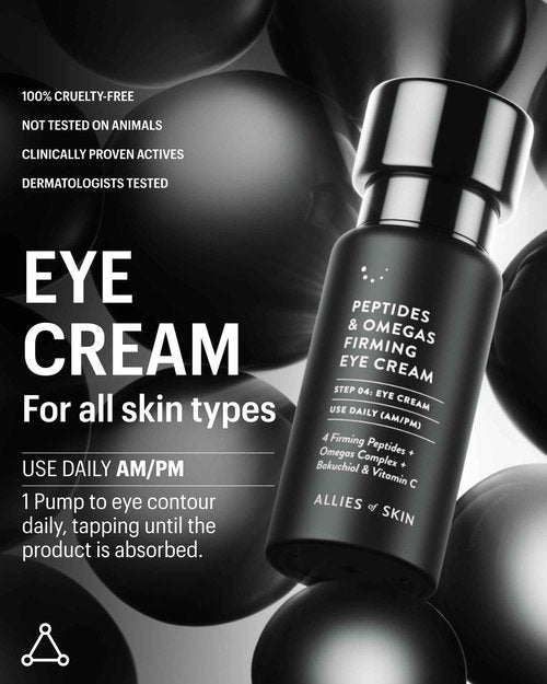 Allies of Skin Peptides Firming Eye Cream | Under Eye Moisturizer for Dark Circles & Puffiness | Bakuchiol, Ceramides and Vitamin C for Fine Lines and Under Eye Area | 0.5 oz