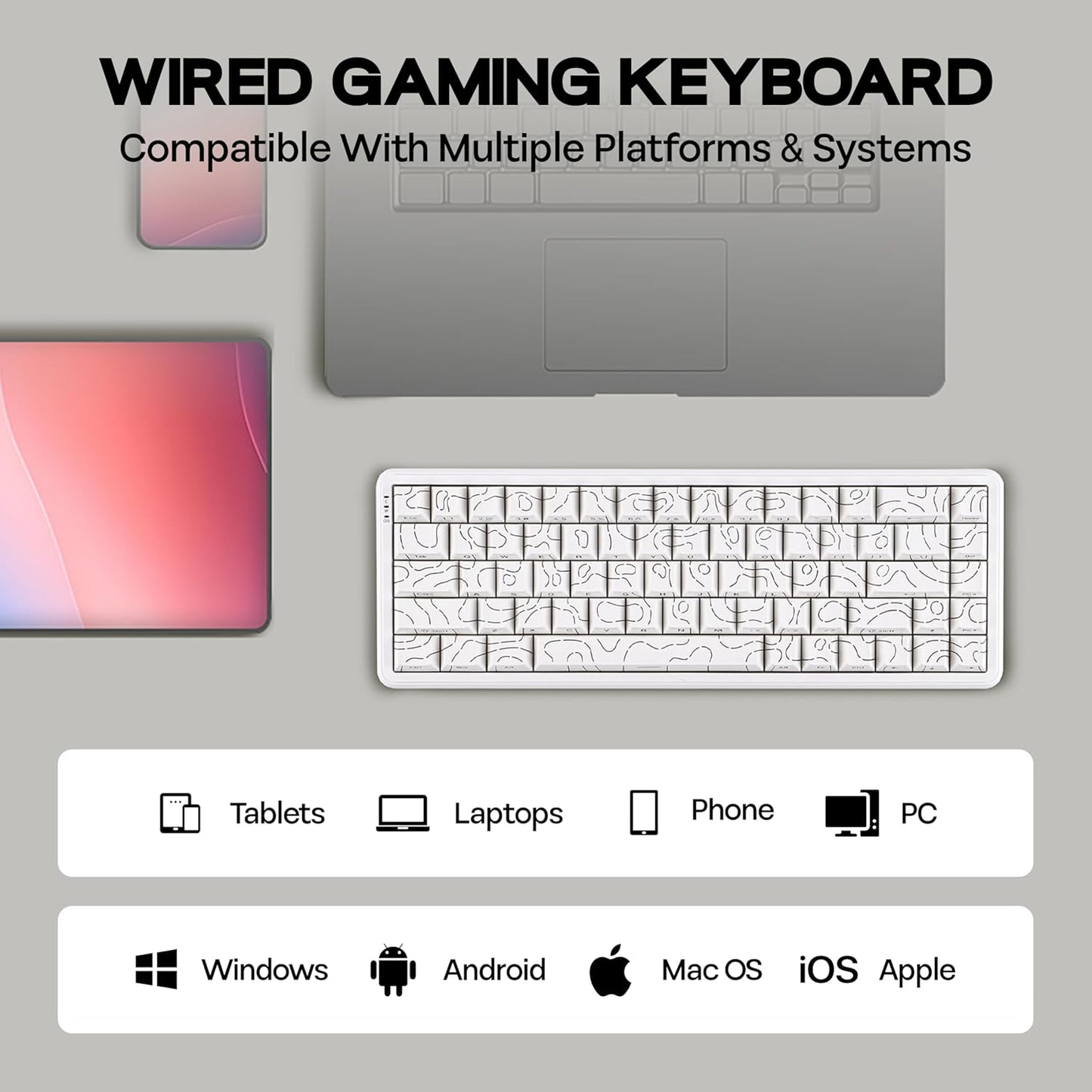 AK680 MAX Wired Gaming Keyboard with Hall Effect Switch, Rapid Trigger Magnetic Keyboard with 8K Polling Rate, Top Structure, RGB Backlight (White)