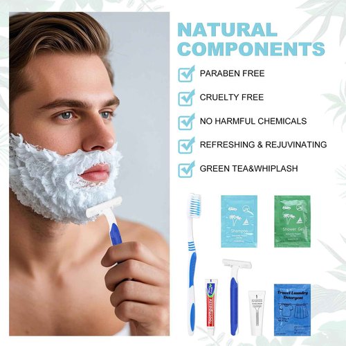 skourvut Bulk Hygiene Kits Travel Size Toiletries,Homeless Kit for Homeless,Toiletry Kits Homeless Bulk for Women,Men,Travel,Charity and Hotel100