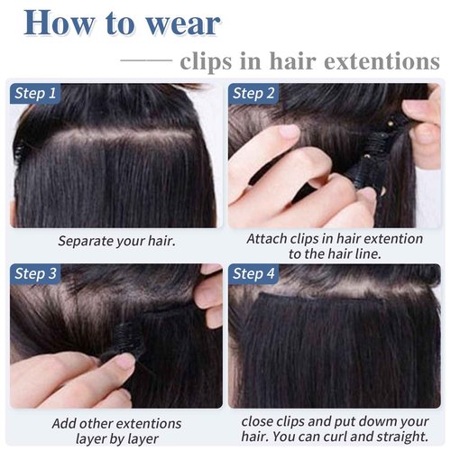 Clip in Hair Extensions Real Human Hair S-noilite #4T4P27 Chocolate Brown to Caramel Blonde Double Weft hair extensions 20 Inch Clip in Real Human Hair for Women Balayage Straight 7PCS 125g