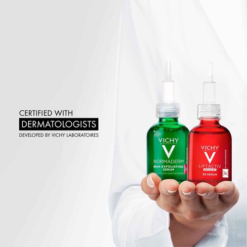 Vichy Acne Prone Skin Bundle, Normaderm BHA Exfoliating Serum and LiftActiv B3 Niacinamide Serum