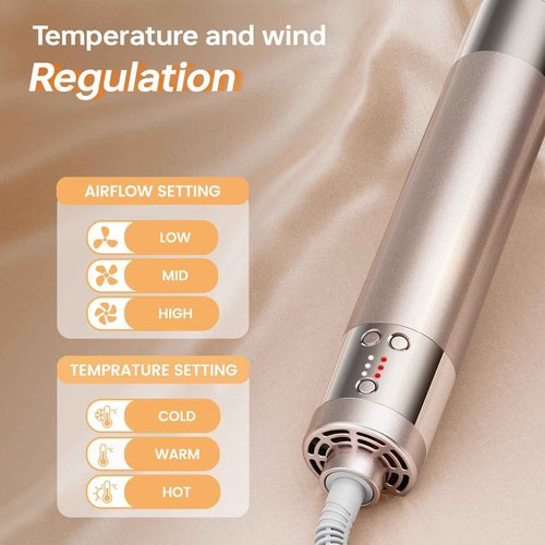 [500 Million Negative lons] Hair Dryer Brush 6 in 1, 140,000 RPM One Step Professional Hot Air Brush Set for Fast Drying, Curling Drying, Straightening Combing, Best for Straight and Wavy Hair