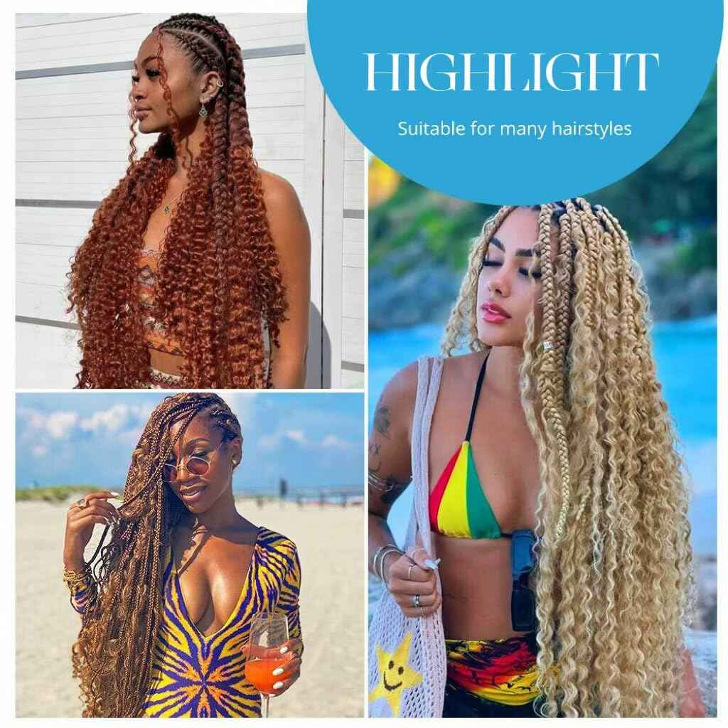 Human Braiding Hair for Boho Braids 150g 18 Inch Natural Black Curly Boho Hair for Braiding Knotless 12A Deep Wave Bulk Bohemian 3 Bundles/Pack Color 1B