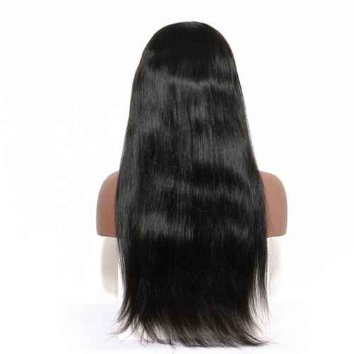 Dreambeauty 250% Density Lace Front Human Hair Wigs Silk Straight Brazilian Virgin Remy Human Hair Wigs Glueless Lace Front Wig for Women Natural Black Color (18 inch)