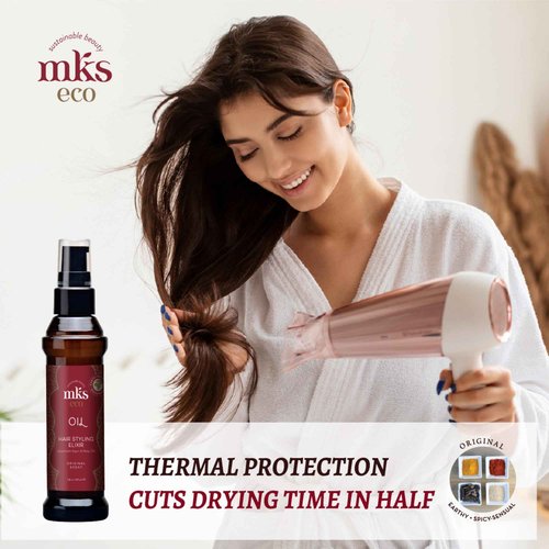 MKS eco Oil, Original - 8 fl oz - Hair Styling Elixir - Moroccan Argan Oil, Hemp Seed Oil - Moisturize & Nourish Hair, Control Frizz, Increase Smoothness - Vegan & Cruelty Free