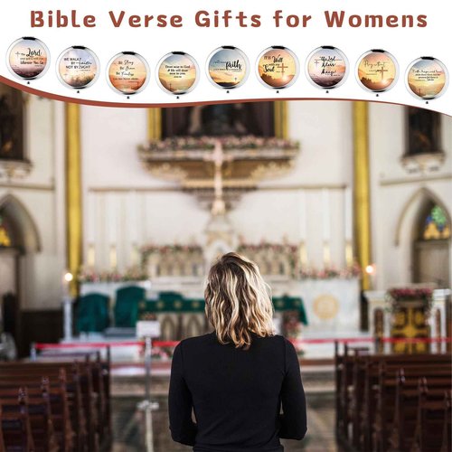 RattanView 36 Pcs Christian Compact Mirrors Gifts for Women Bulk Religious Pocket Mirror with Bible Verse Inspirational Scripture Quote Church Gifts for Ladies Church Congregation Group Party Favors
