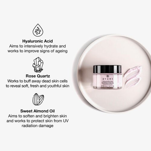 AVANT Beauty Sleeping Mask, Improves Radiance, Firms and Revitalises, Harmonious Quartz Revitalising Firming Mask, 1.7 oz